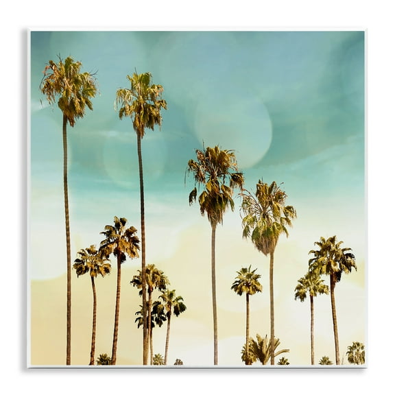 Stupell Industries Palm Tree Beach Sky Nautical & Beach Painting Unframed Art Print Wall Art, 12 x 12
