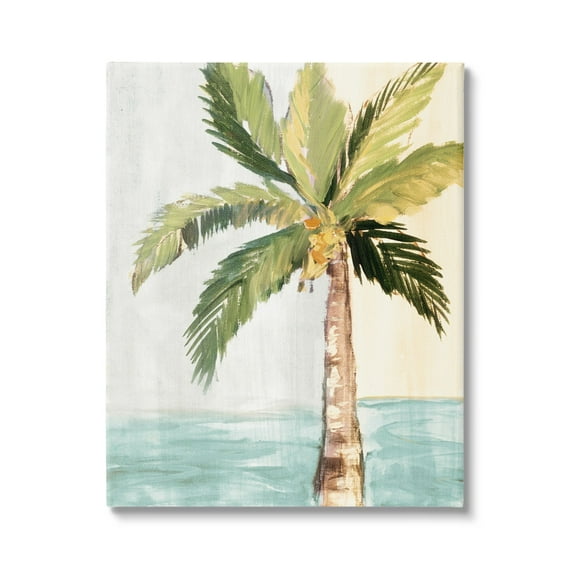 Stupell Industries Palm Tree Leaves Tropical Summer Breeze Beach Canvas Wall Art, 24 x 30, Design by Robin Maria