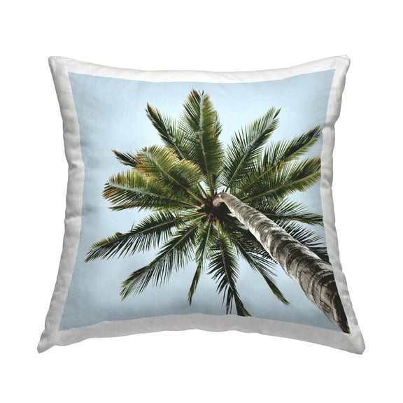 Stupell Industries Palm Tree Leaves View Square Decorative Printed Throw Pillow, 18 x 18