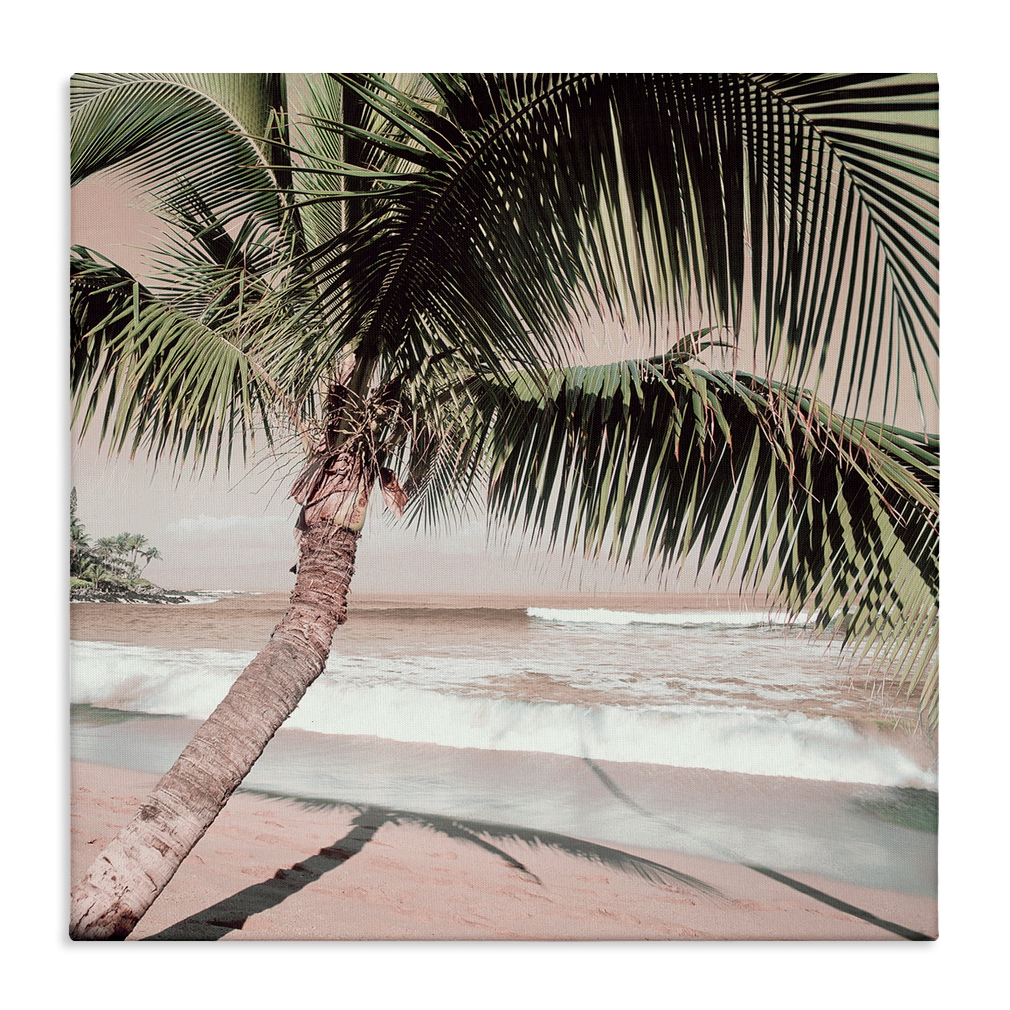 Stupell Industries Palm Tree Shadow on Sand Nautical & Beach Photography Wrapped Canvas Art Print Wall Art, 36 x 36