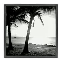 Stupell Industries Palm Tree Silhouettes Coastal Photography Black Floater Framed Canvas Art Print Wall Art, 18 x 18