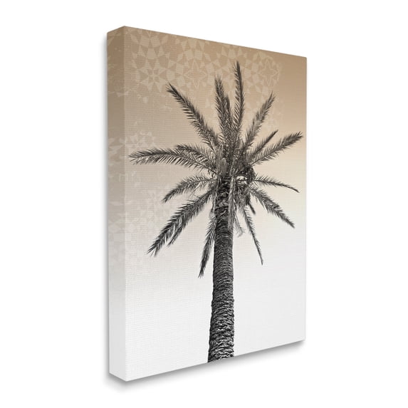 Stupell Industries Palm Tree Tropics Beige Geometric Pattern Sky Canvas Wall Art, 24 x 30, Design by Daphne Polselli