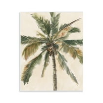 Stupell Industries Palm Tree on Beige Plants & Flowers Painting Unframed Art Print Wall Art, 11 x 14