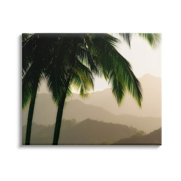 Stupell Industries Palm Trees At Sunrise Mountain Range Photograph Gallery Wrapped Canvas Print Wall Art, Design by Dennis Frates