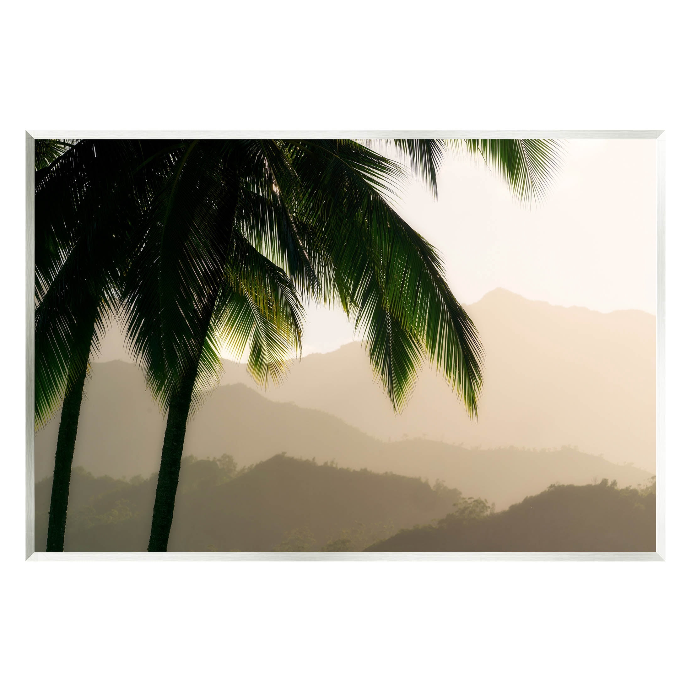 Stupell Industries Palm Trees At Sunrise Mountain Range Photograph Unframed Art Print Wall Art, Design by Dennis Frates
