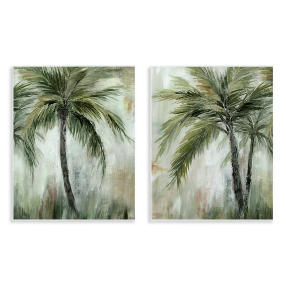 Stupell Industries Palm Trees Impressions Plants & Flowers Painting Unframed Art Print Wall Art, 11 x 14, Set of 2