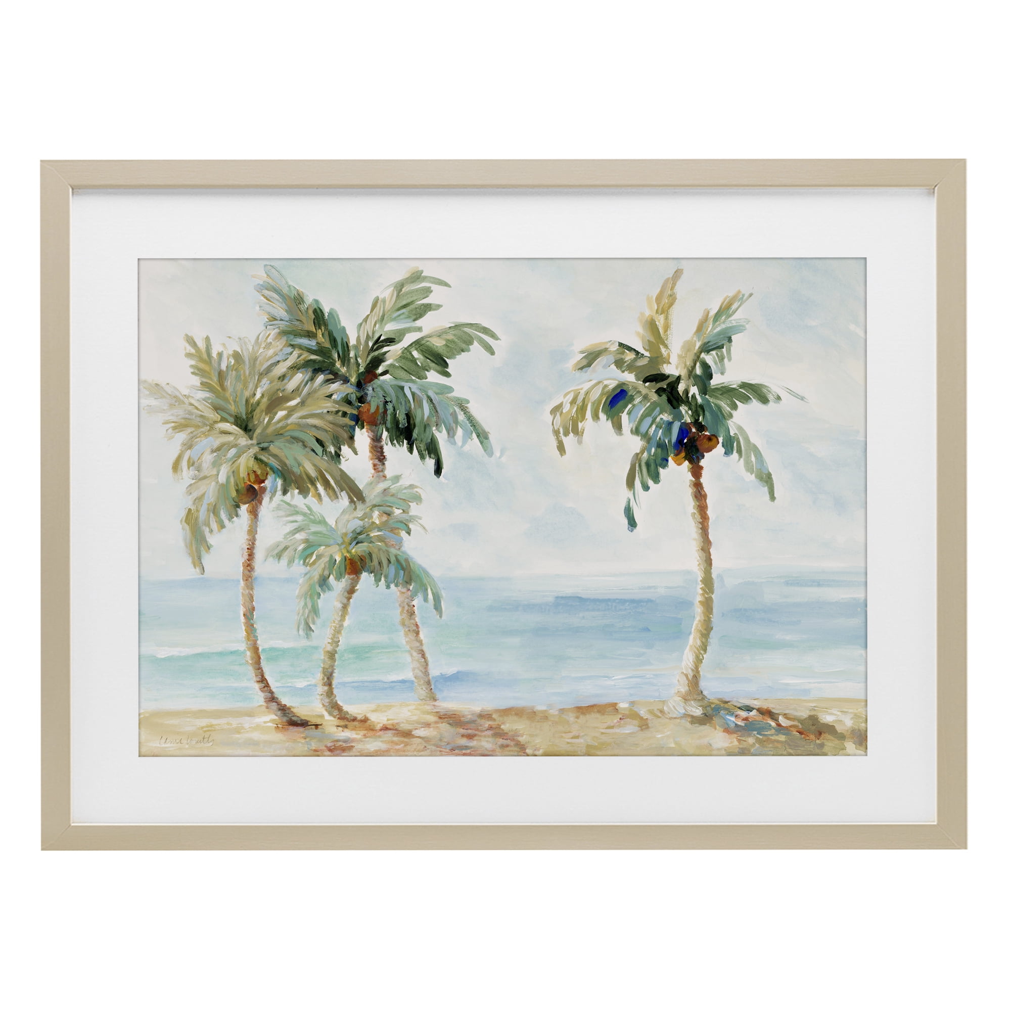 Stupell Industries Palm Trees in Paradise Birch Framed Print Under Glass, design by Lanie Loreth