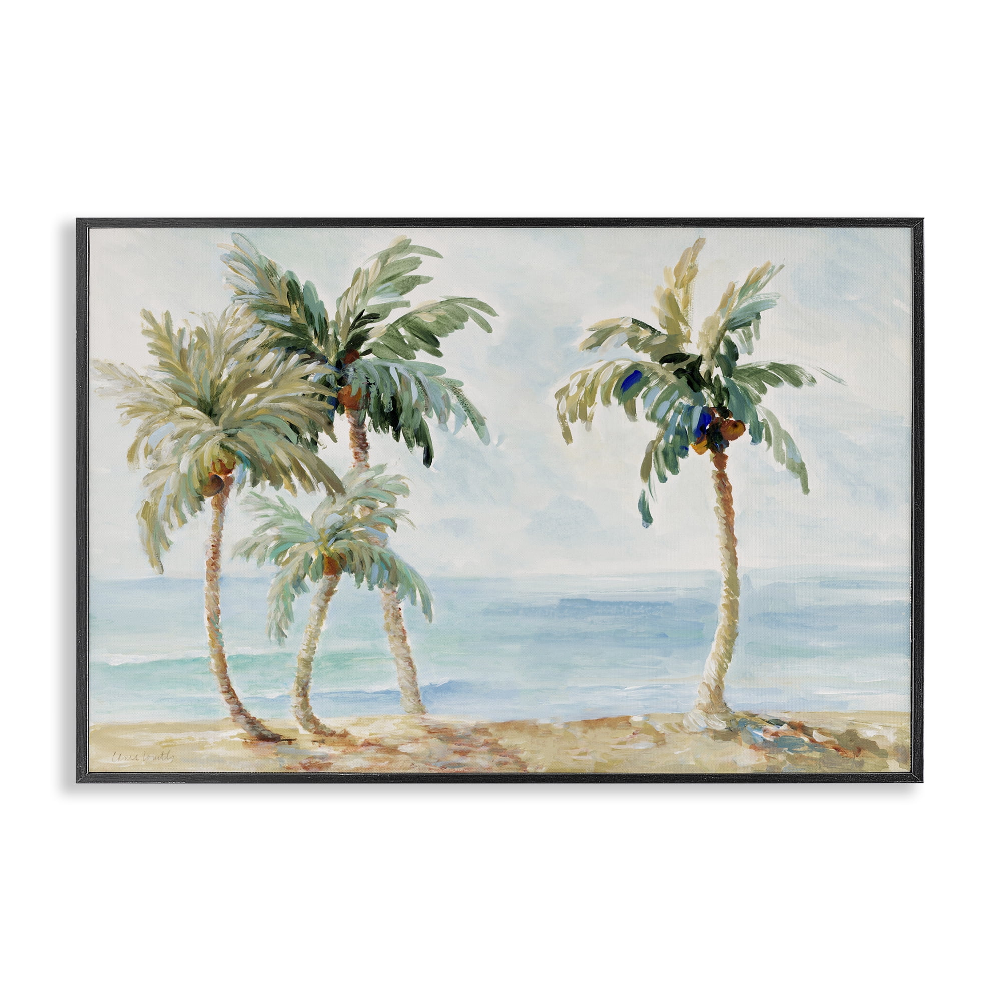 Stupell Industries Palm Trees in Paradise Black Framed Giclee Art, design by Lanie Loreth