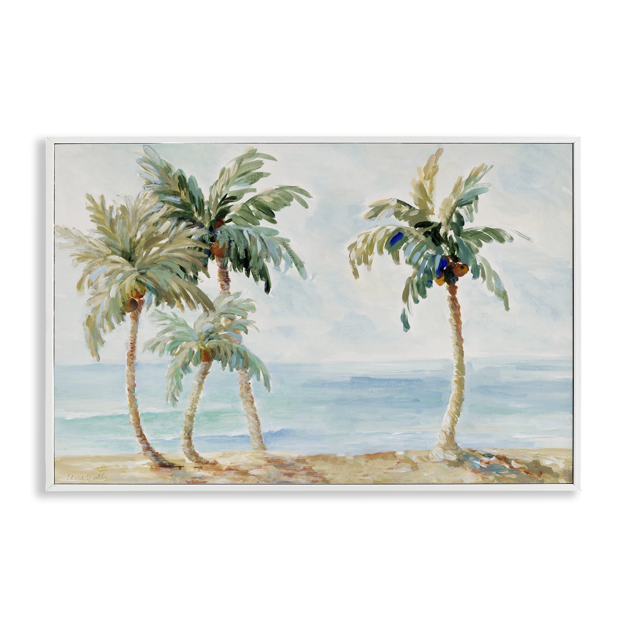 Stupell Industries Palm Trees in Paradise White Framed Giclee Art, design by Lanie Loreth