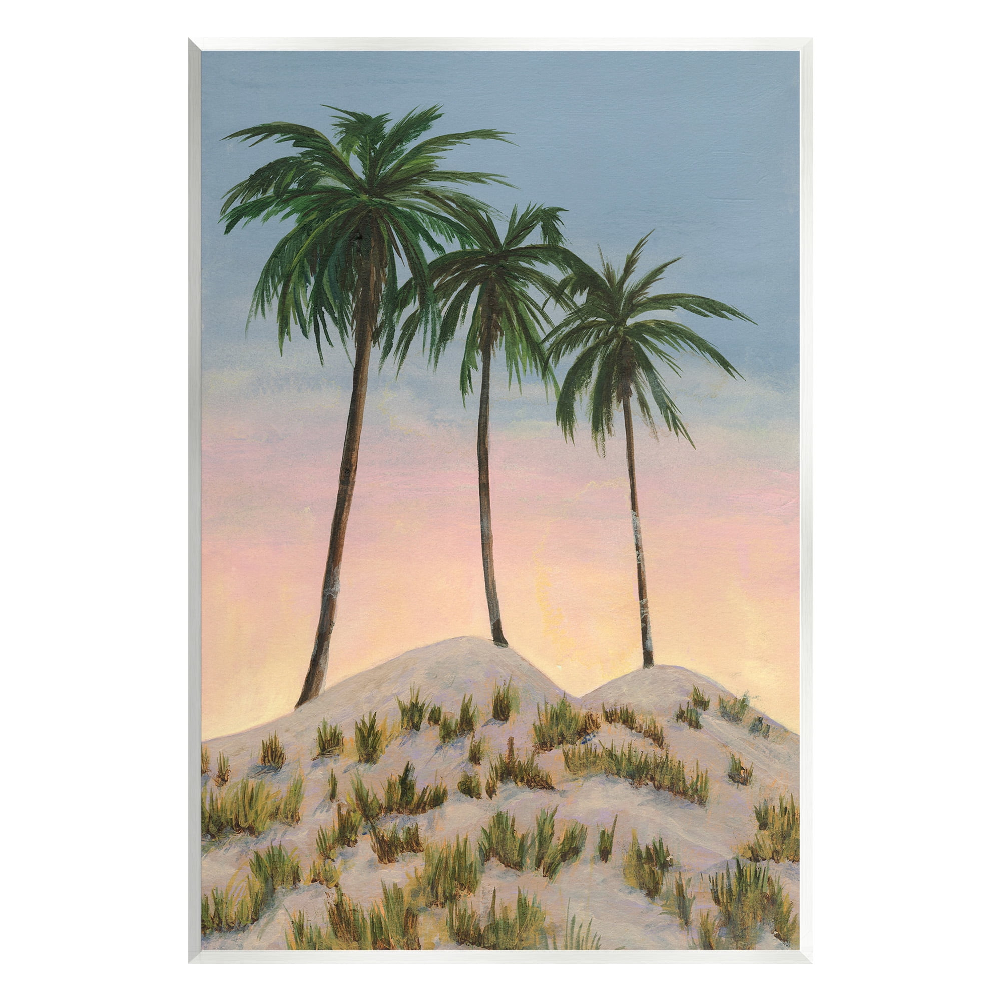 Stupell Industries Palm Trees on Hill Landscape Painting Unframed Art Print Wall Art, 13 x 19