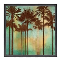 Stupell Industries Palm Trees over Gradient Landscape & Nature Painting Black Floater Framed Canvas Art Print Wall Art, 18 x 18