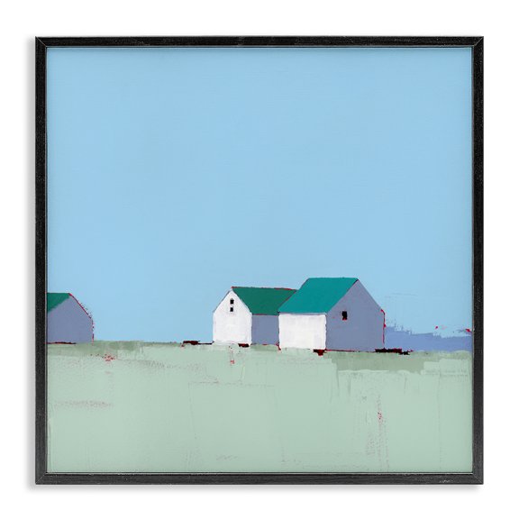 Stupell Industries Palmer Farm in Muted Blues Black Framed Giclee Art design by Ruth LaGue, 24 x 24