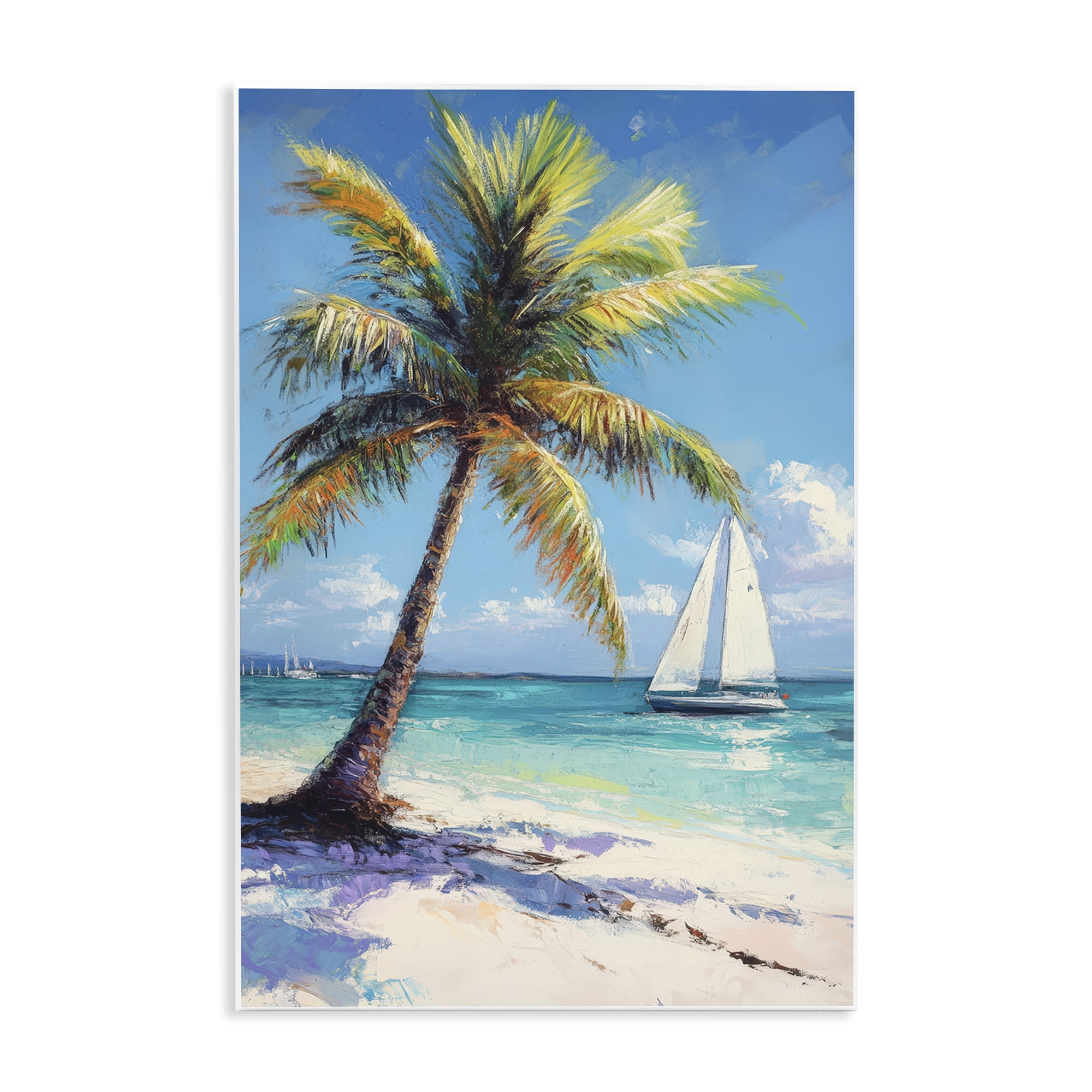 Stupell Industries Palms & Sails Beach View Wall Plaque Art, design by Petal Prints Design