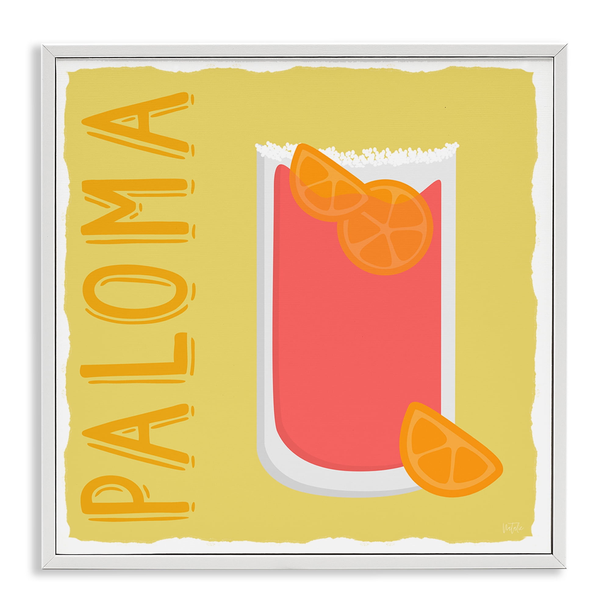 Stupell Industries Paloma Cocktail Drink Food & Beverage Painting White Framed Art Print Wall Art, 17 x 17