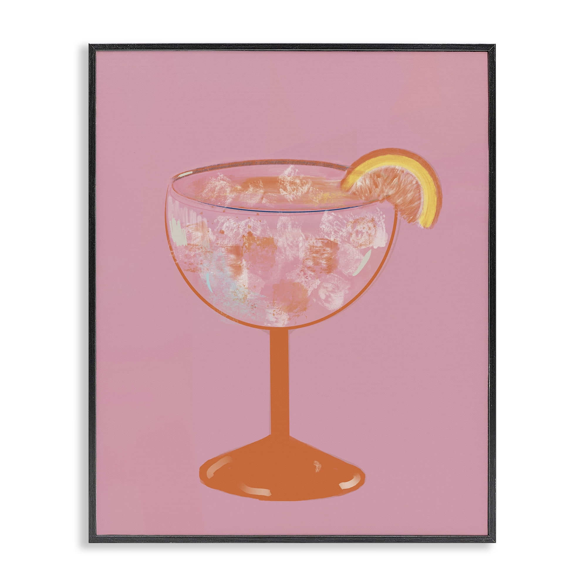 Stupell Industries Paloma Glass over Pink Black Framed Giclee Art, design by Robin Maria