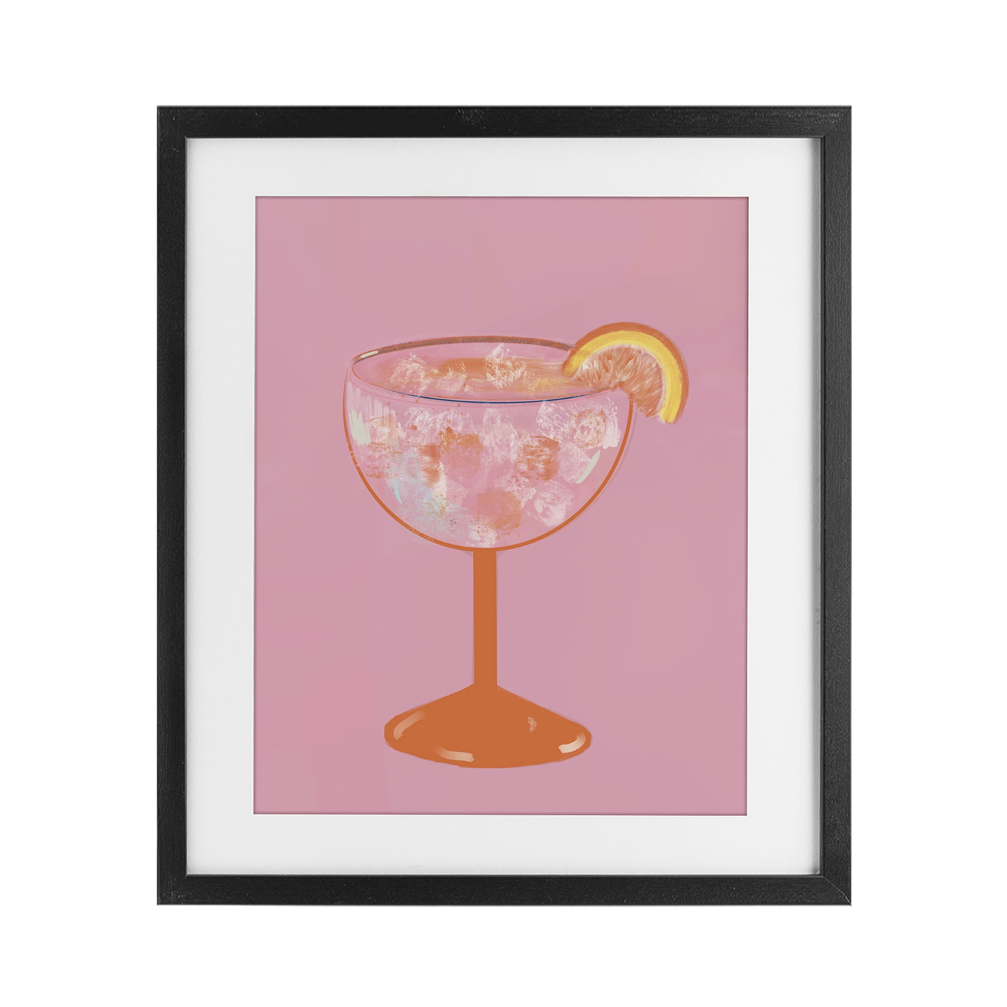 Stupell Industries Paloma Glass over Pink Black Framed Print Under Glass, design by Robin Maria