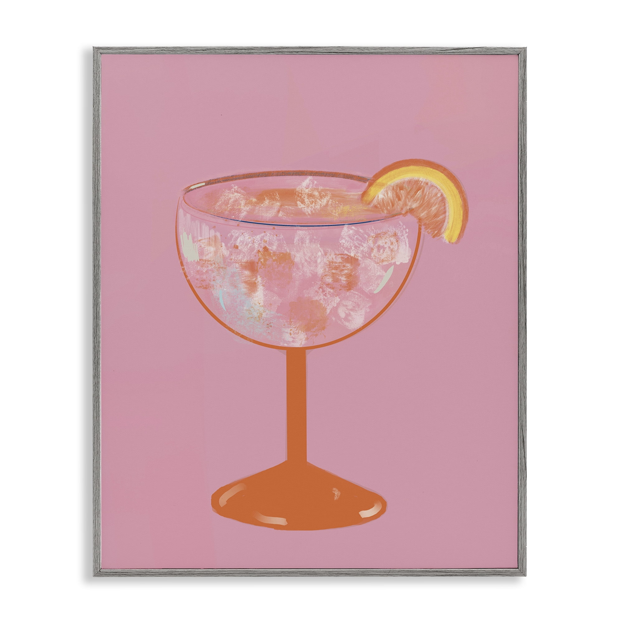 Stupell Industries Paloma Glass over Pink Gray Framed Giclee Art, design by Robin Maria