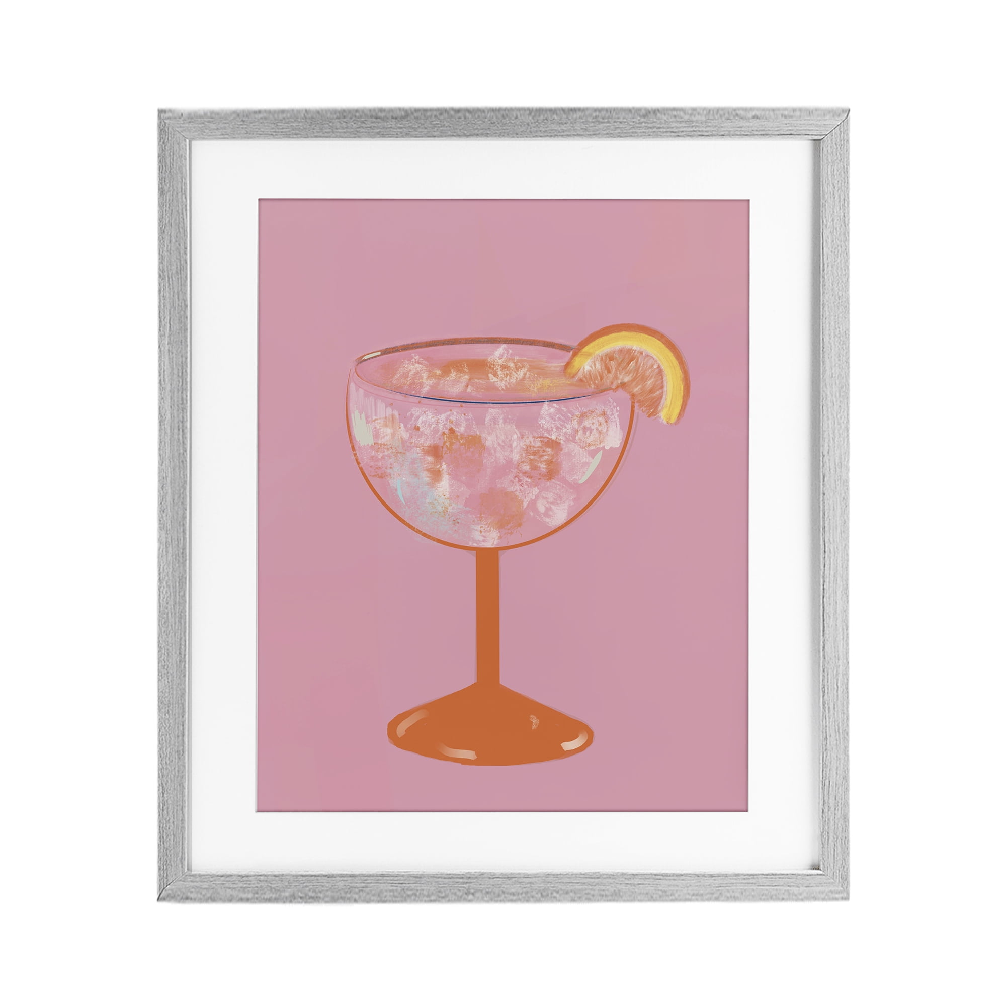 Stupell Industries Paloma Glass over Pink Gray Framed Print Under Glass, design by Robin Maria