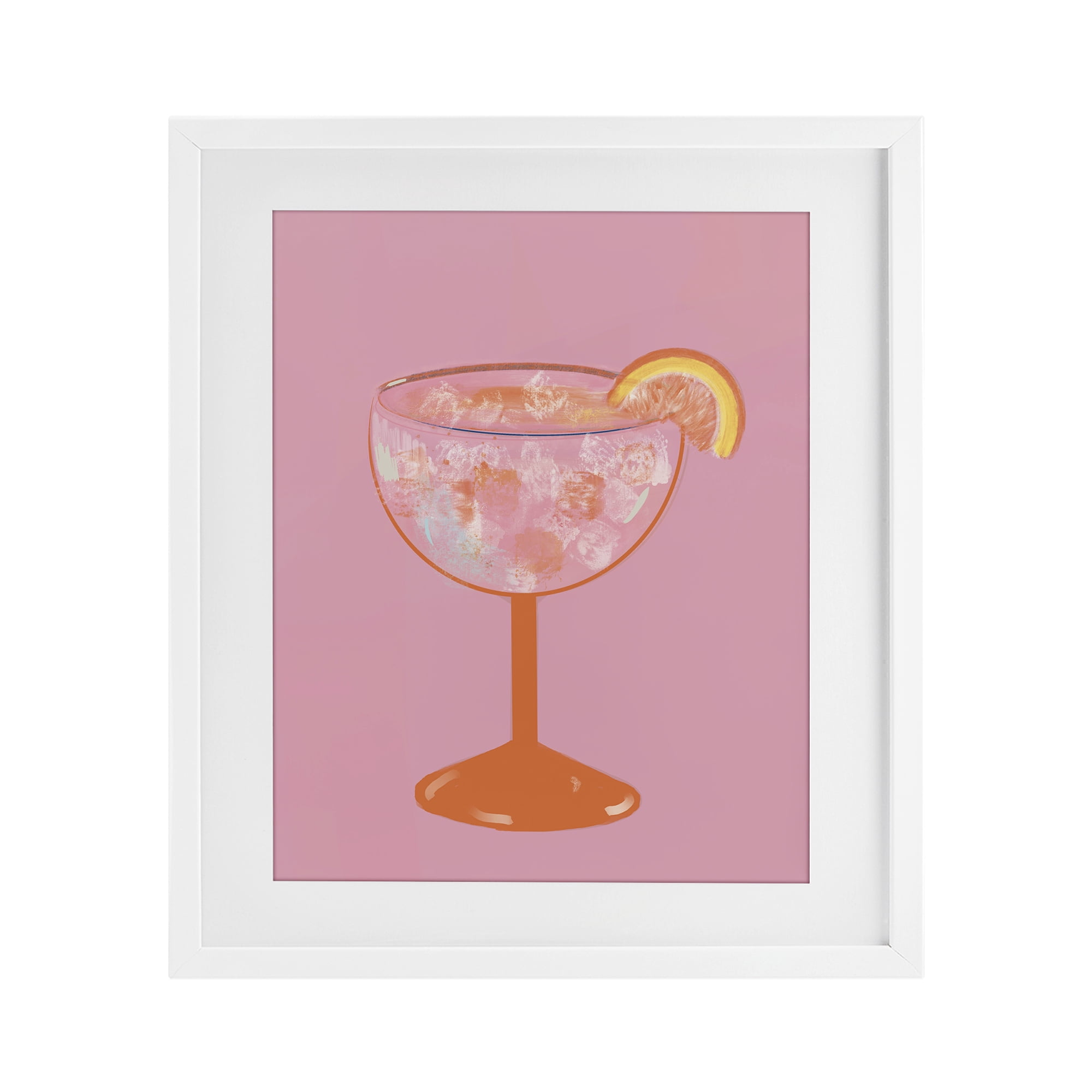 Stupell Industries Paloma Glass over Pink White Framed Print Under Glass, design by Robin Maria