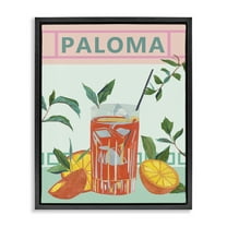 Stupell Industries Paloma Tropical Cocktail Food & Beverage Painting Black Floater Framed Canvas Art Print Wall Art, 17 x 21