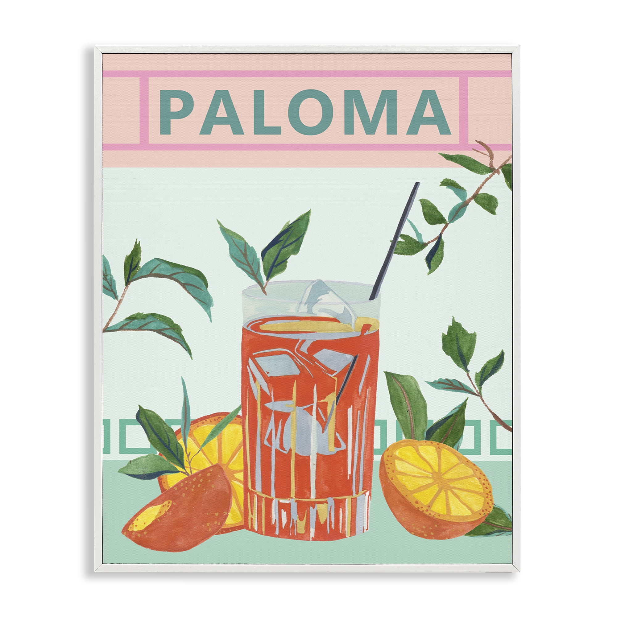 Stupell Industries Paloma Tropical Cocktail Food & Beverage Painting White Framed Art Print Wall Art, 11 x 14