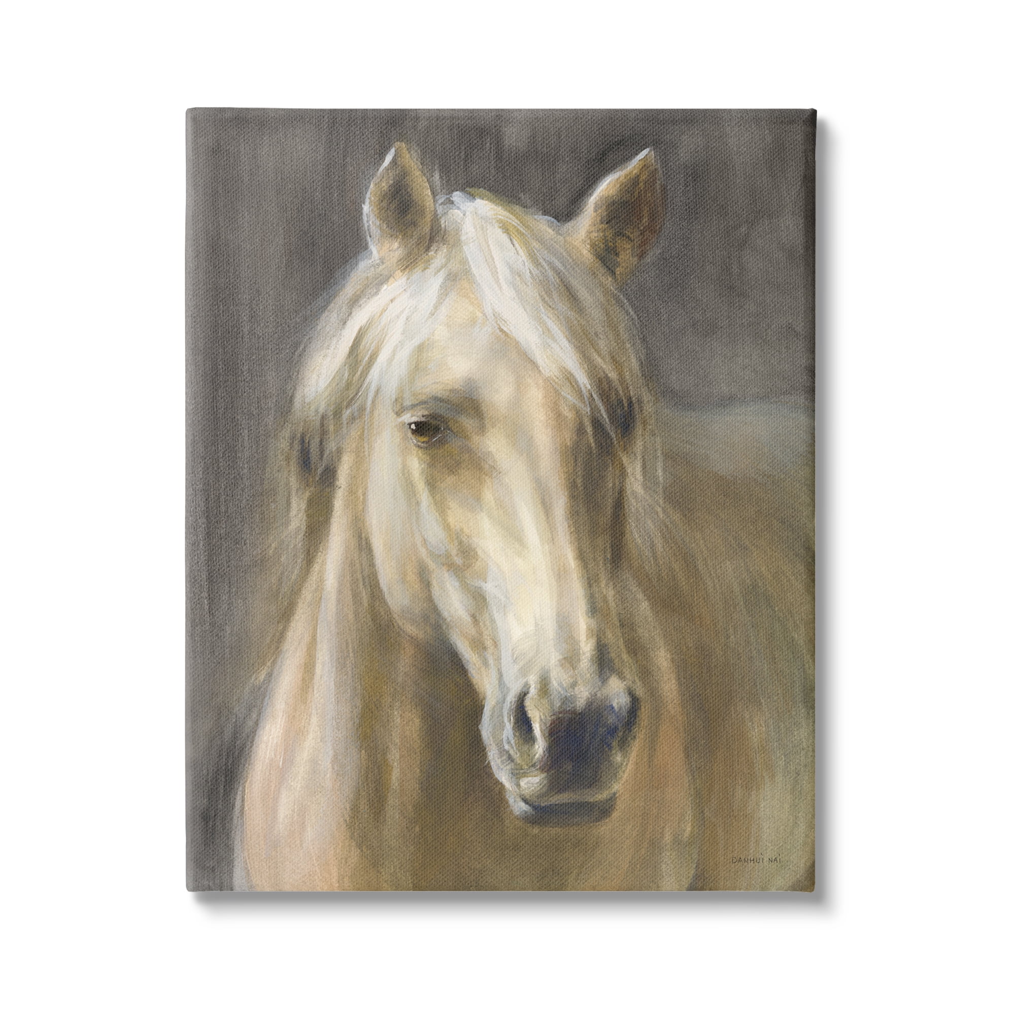 Stupell Industries Palomino Horse Portrait Animals & Insects Painting Gallery Wrapped Canvas Print Wall Art, 24 x 30