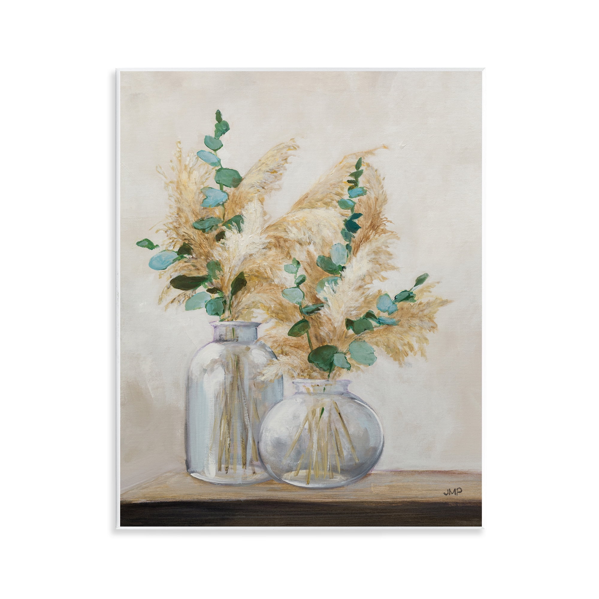 Stupell Industries Pampas & Herbs Vase Botanical & Floral Painting Unframed Art Print Wall Art, 11 x 14