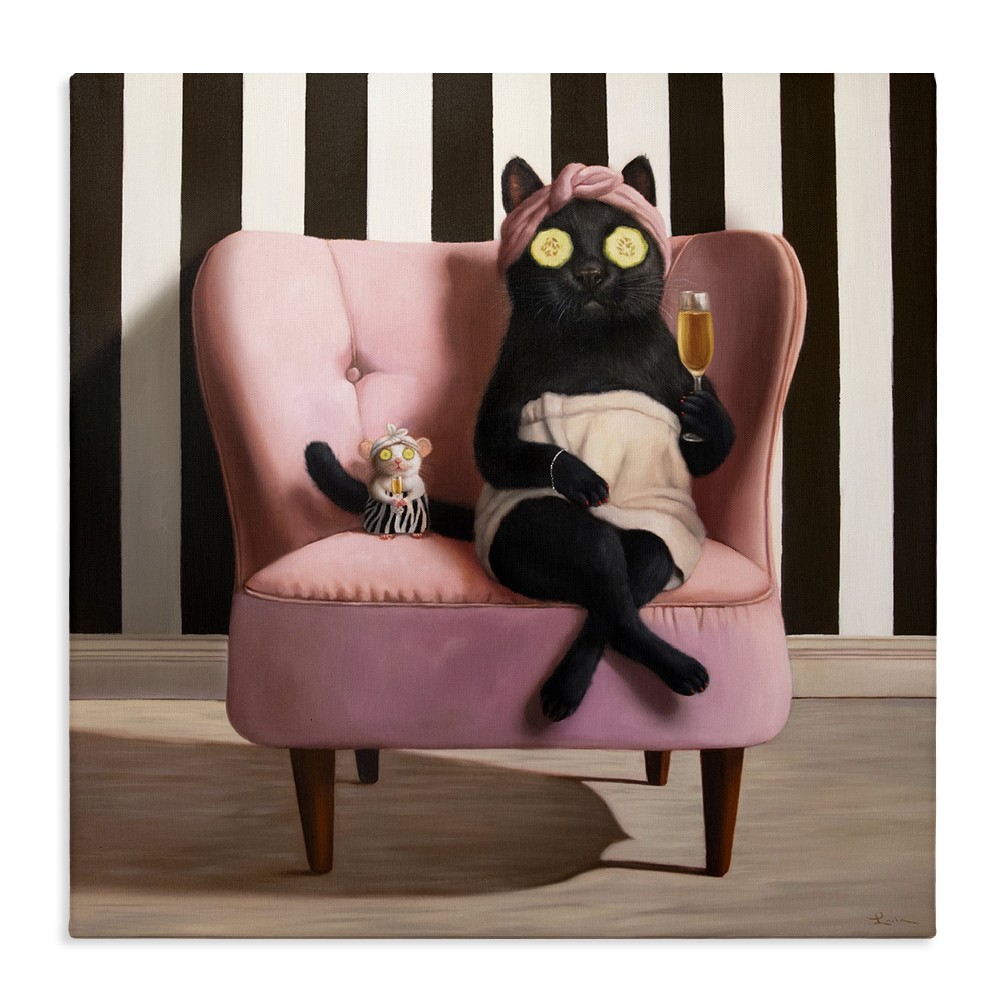 Stupell Industries Pamper Party Cat Canvas Wall Art, design by Lucia Heffernan