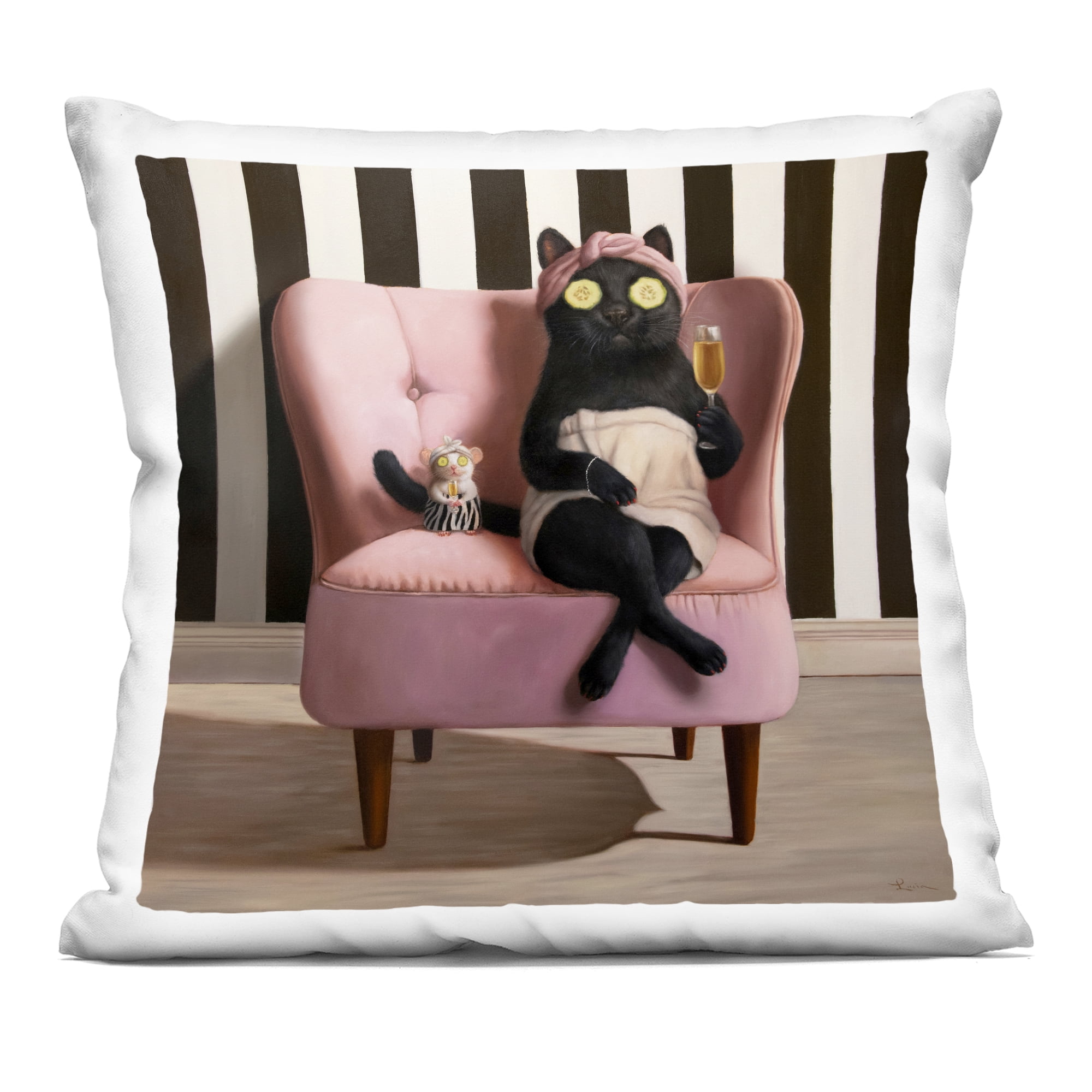 Stupell Industries Pamper Party Cat Decorative Printed Throw Pillow, design by Lucia Heffernan