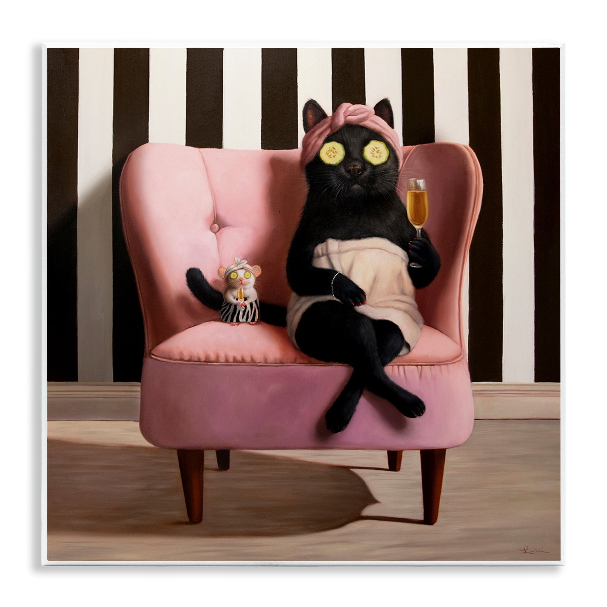 Stupell Industries Pamper Party Cat Wall Plaque Art, design by Lucia Heffernan