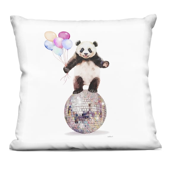 Stupell Industries Panda & Balloons Disco Design by Amanda Greenwood Throw Pillow