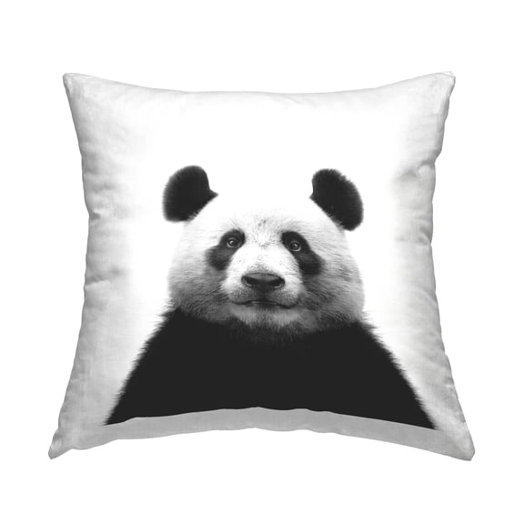 Stupell Industries Panda Bear Simple Portrait Square Decorative Printed Throw Pillow, 18 x 18