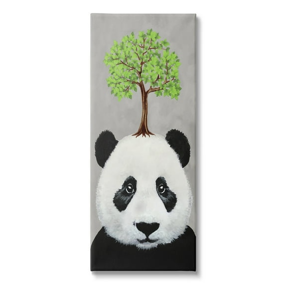 Stupell Industries Panda Bear & Tree Nature Portrait Animals & Insects Painting Gallery Wrapped Canvas Print Wall Art