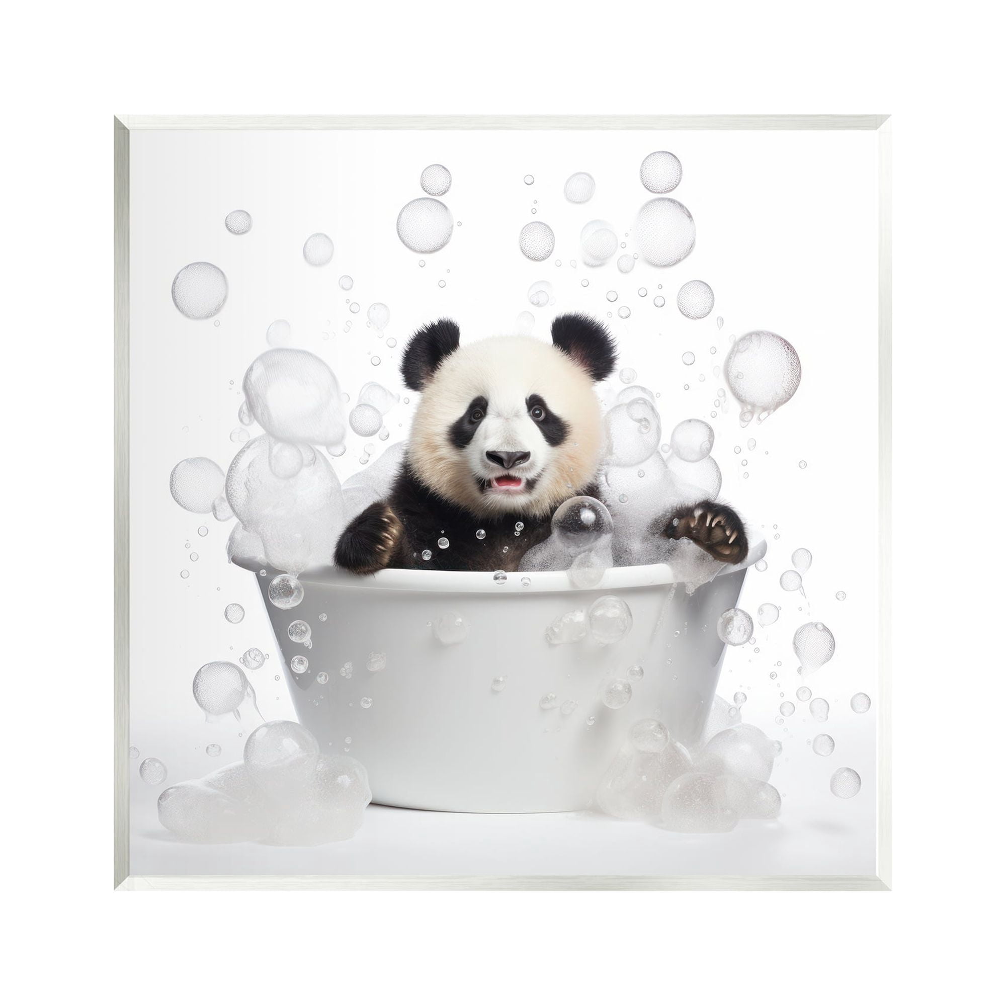 Stupell Industries Panda Bubble Bath Animals & Insects Painting Unframed Art Print Wall Art, 12 x 12