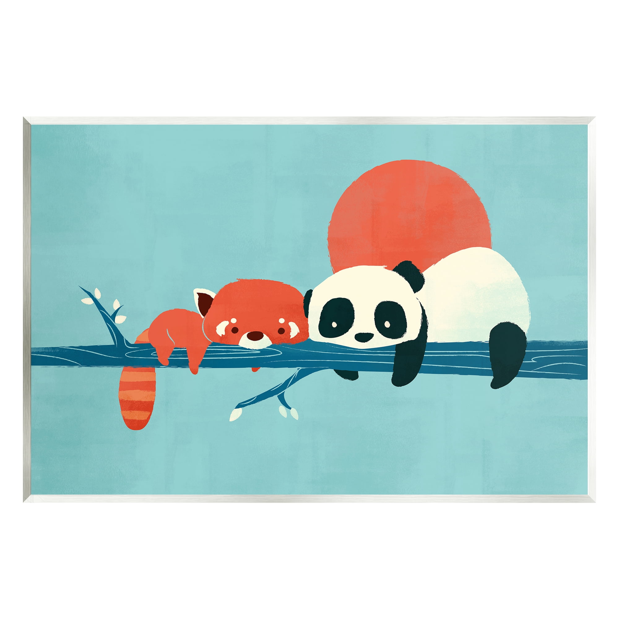 Stupell Industries Pandas on Branch Animals & Insects Painting Unframed Art Print Wall Art, 19 x 13