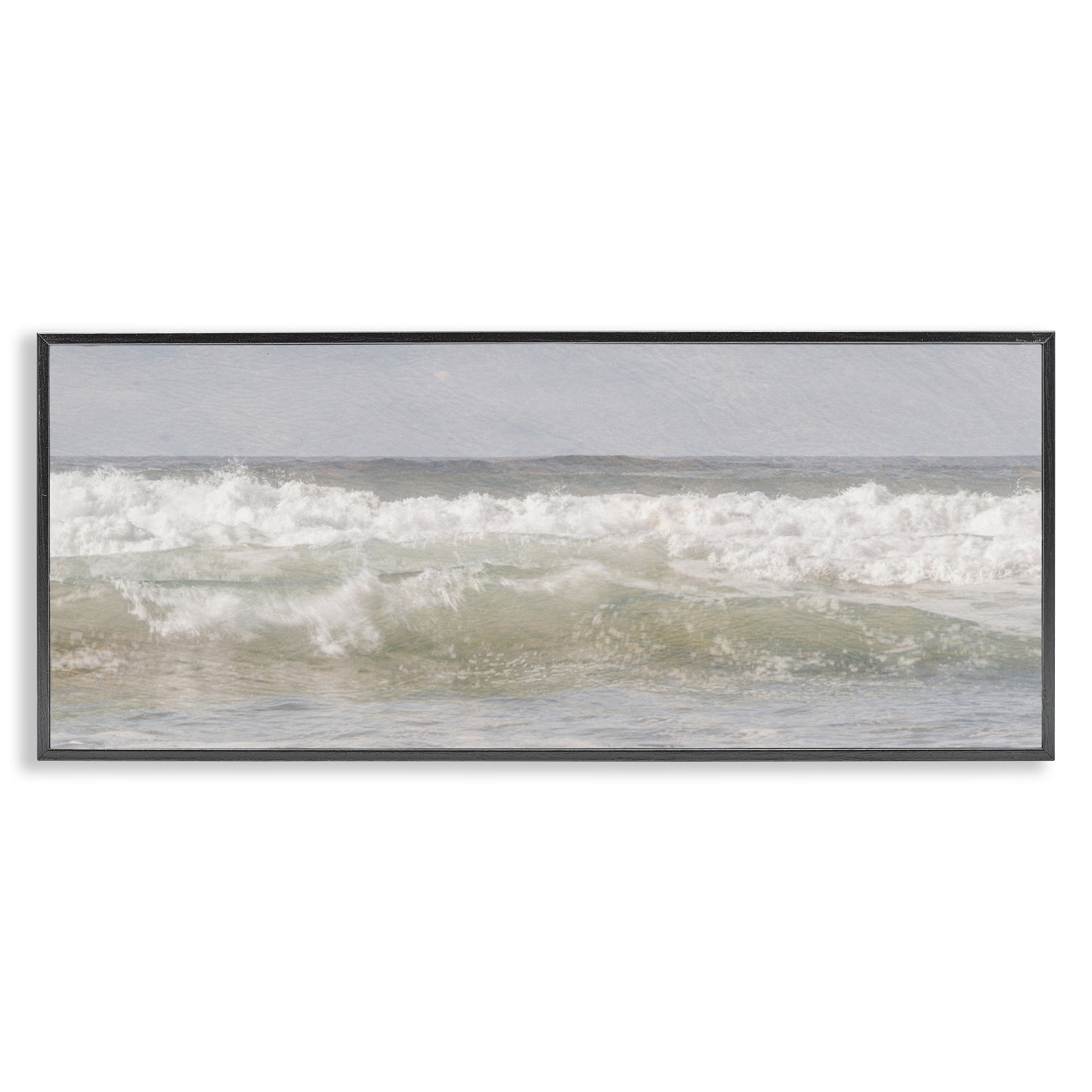Stupell Industries Panoramic Breaking Waves Black Framed Giclee Art, design by Melissa McClain