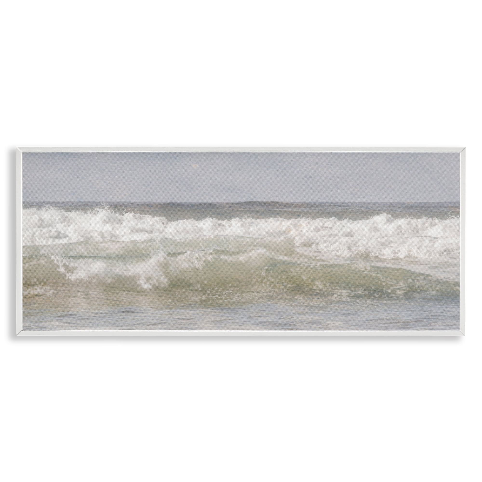 Stupell Industries Panoramic Breaking Waves White Framed Giclee Art, design by Melissa McClain