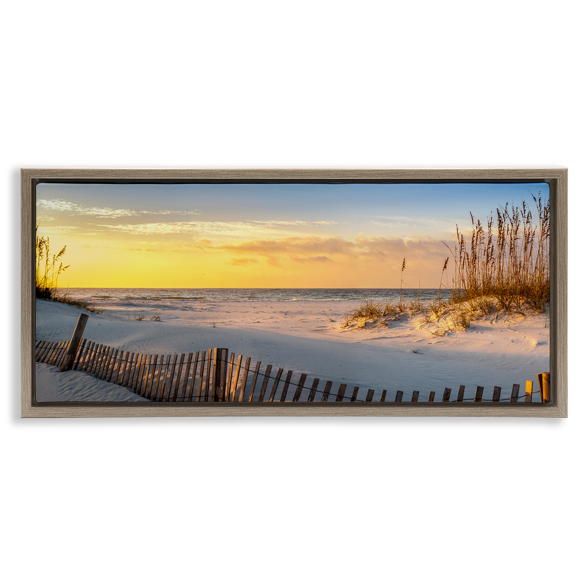 Stupell Industries Panoramic Coastal Beach Sunrise Nature Photography ...