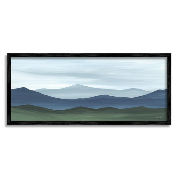 Stupell Industries Panoramic Distant Grasslands Blue Mountain Landscape , 24 x 10, Design by April Chavez
