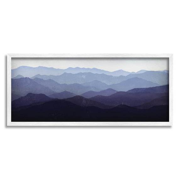 Stupell Industries Panoramic Mountains Layered Peaks Photograph White Framed Art Print Wall Art, Design by Ryan Fowler