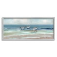 thumbnail image 1 of Stupell Industries Panoramic Sandpipers Birds Shoreline Ocean Landscape Painting , 24 x 10, Design by Sally Swatland, 1 of 8