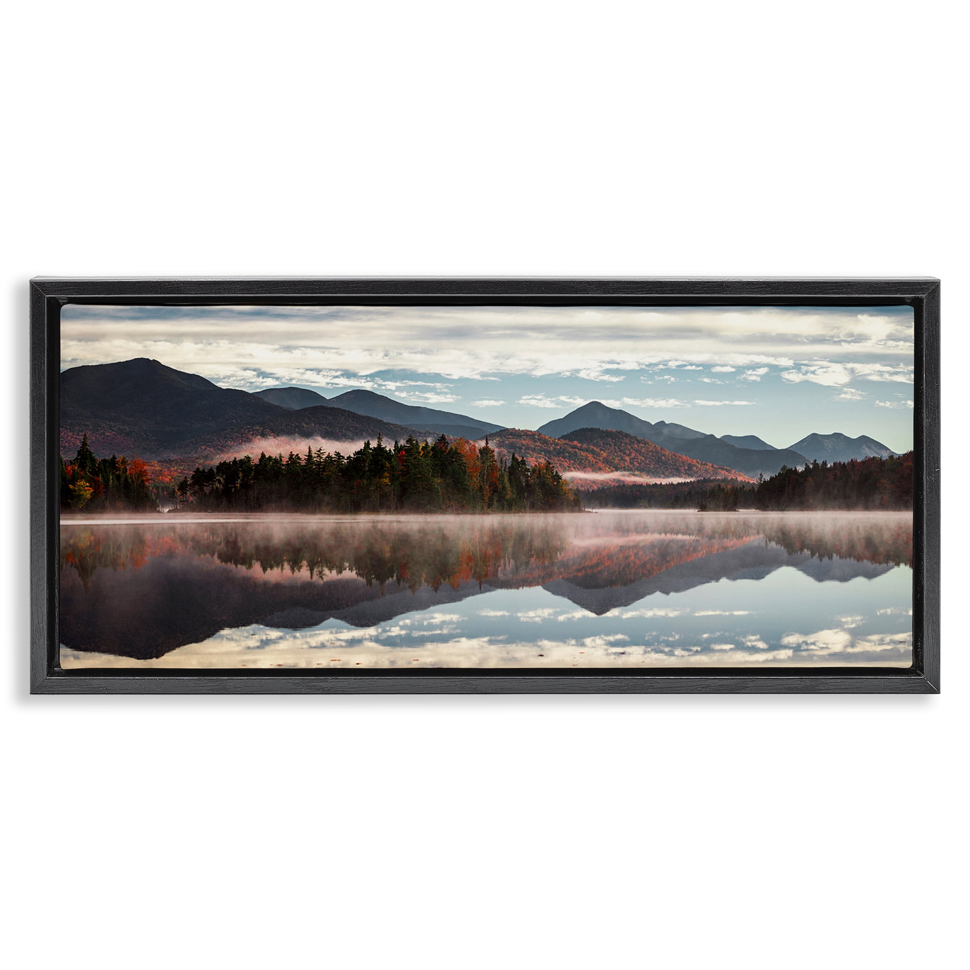 Stupell Industries Panoramic View From Boreas Ponds Black Framed Floater Canvas Wall Art, design by Jonathan Zaharek