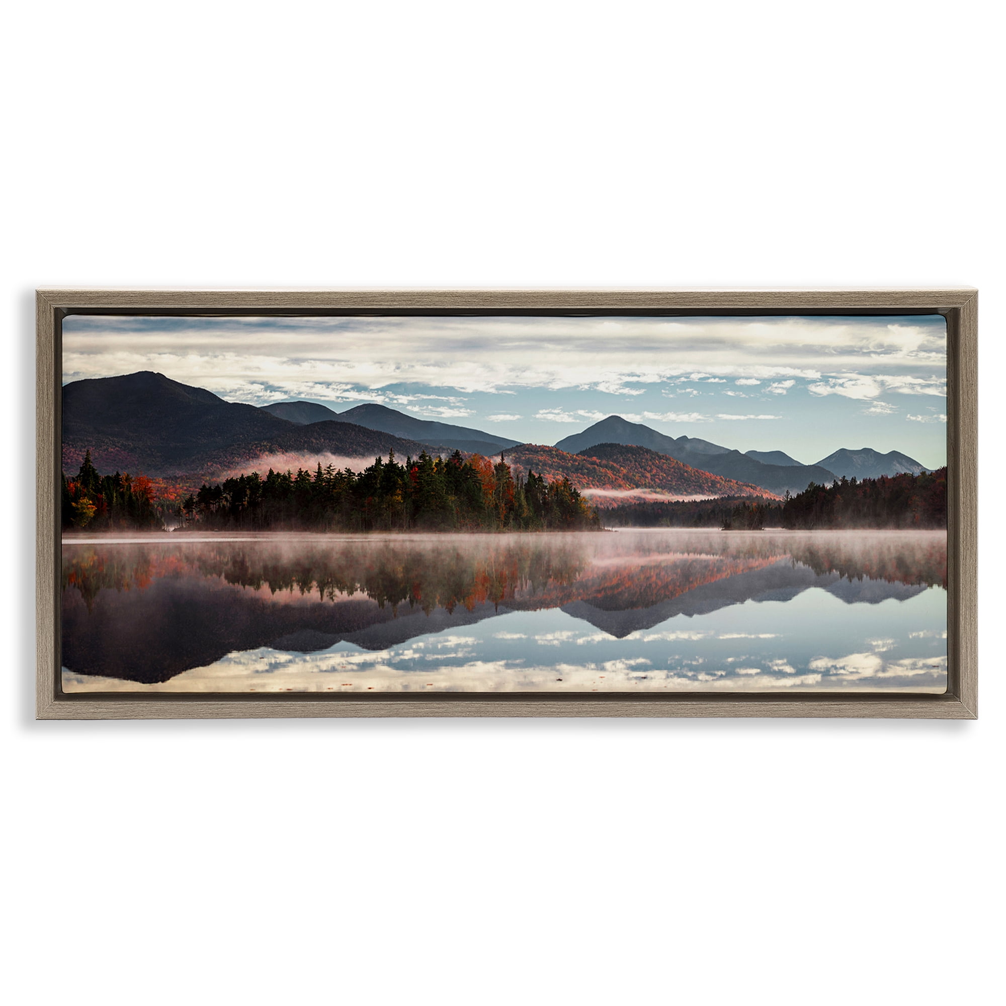 Stupell Industries Panoramic View From Boreas Ponds Brown Framed Floater Canvas Wall Art, design by Jonathan Zaharek