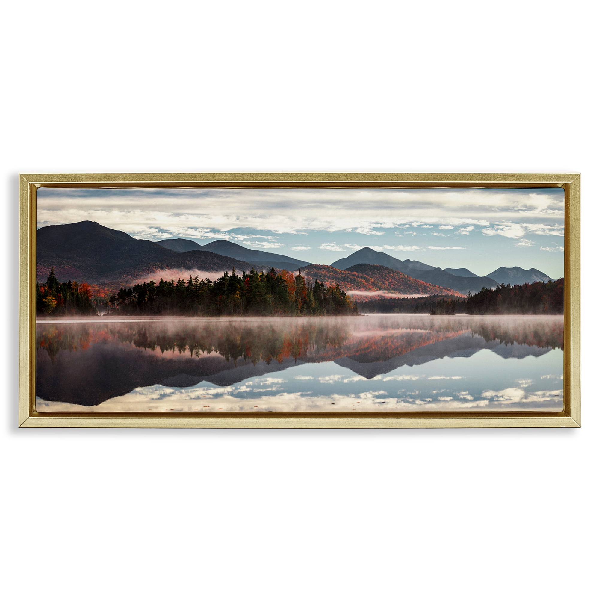 Stupell Industries Panoramic View From Boreas Ponds Gold Framed Floater Canvas Wall Art, design by Jonathan Zaharek