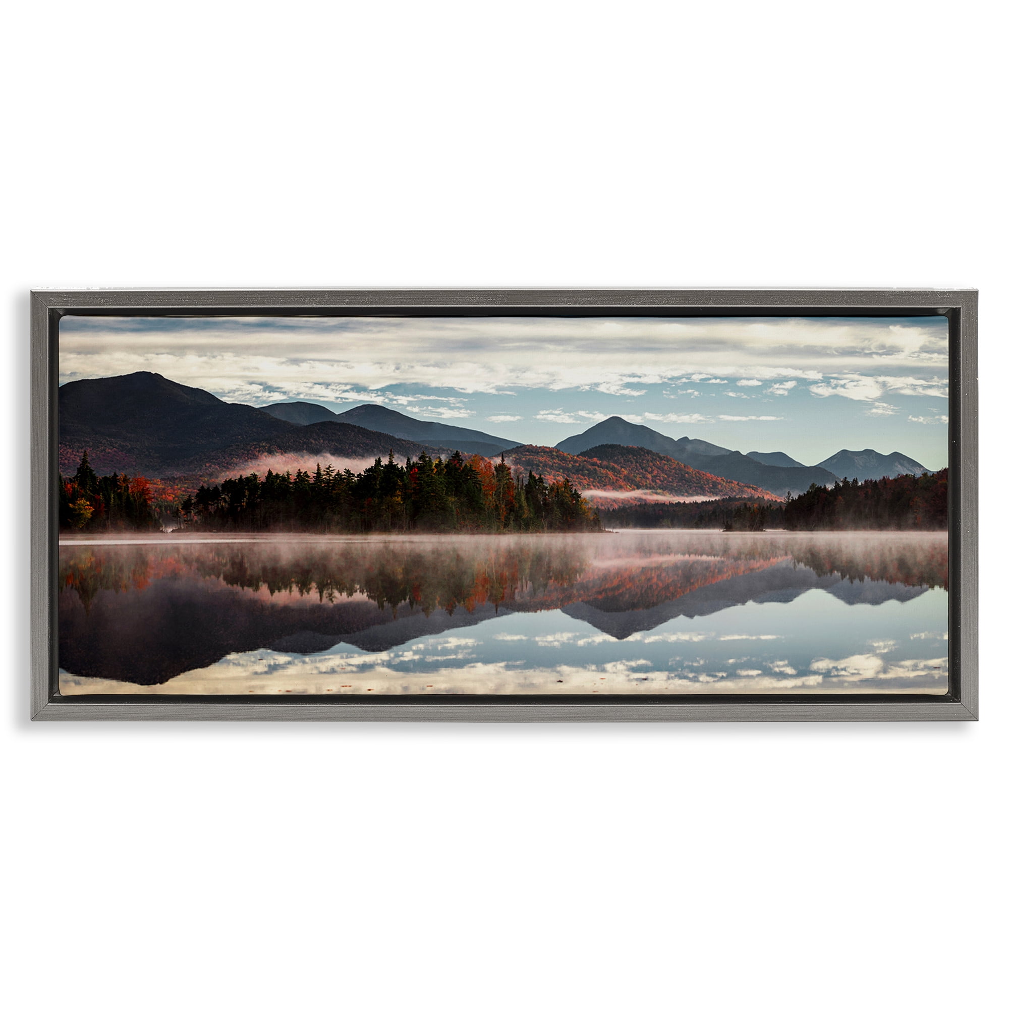 Stupell Industries Panoramic View From Boreas Ponds Gray Framed Floater Canvas Wall Art, design by Jonathan Zaharek