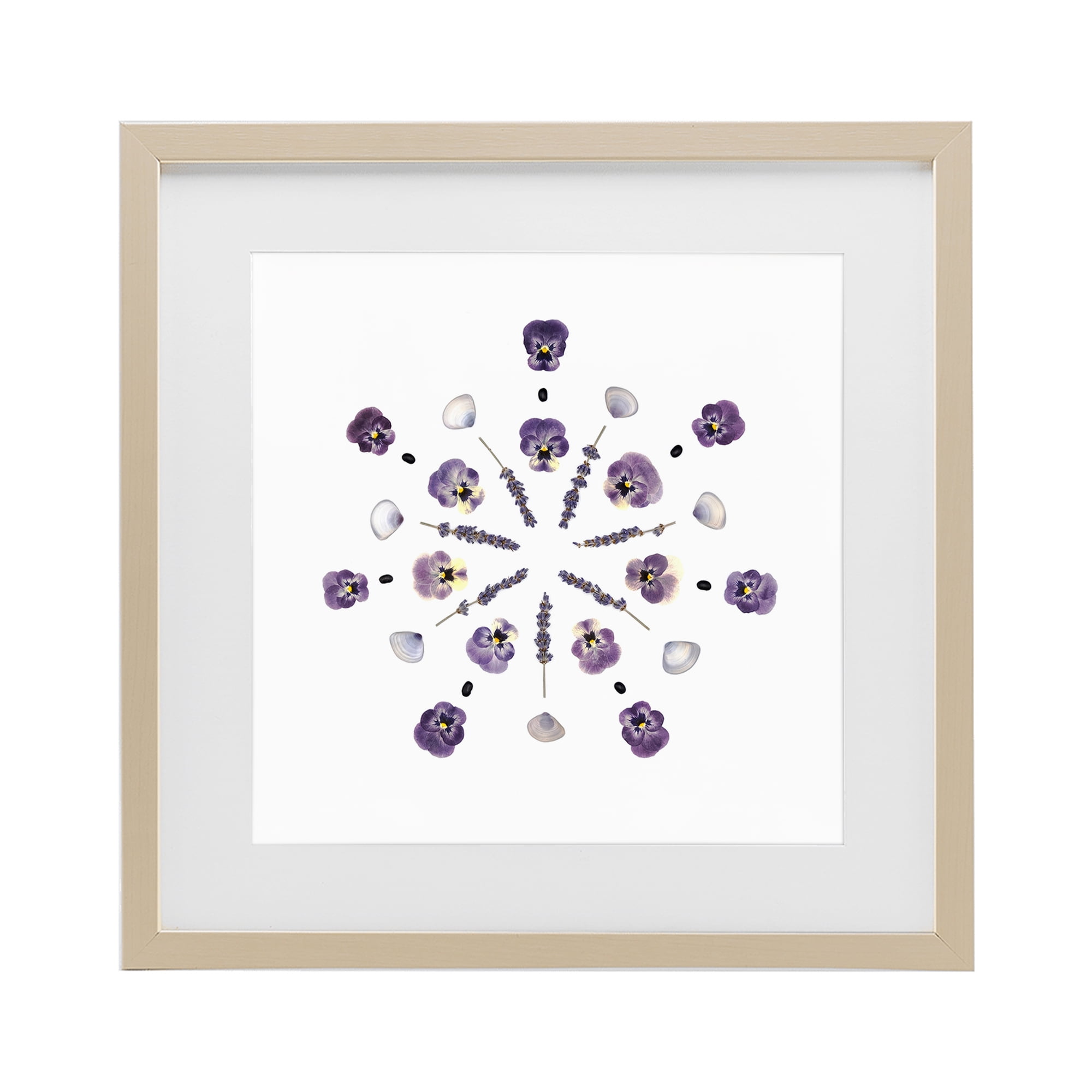 Stupell Industries Pansies & Lavender Symmetry Birch Framed Print Under Glass, design by Beth Adoette