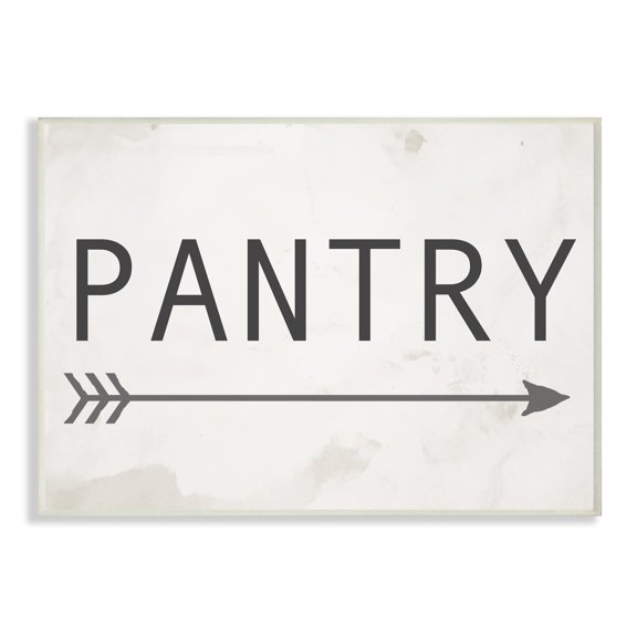 Stupell Industries Pantry Sign with Arrow Typography Painting Unframed Art Print Wall Art, 10 x 15