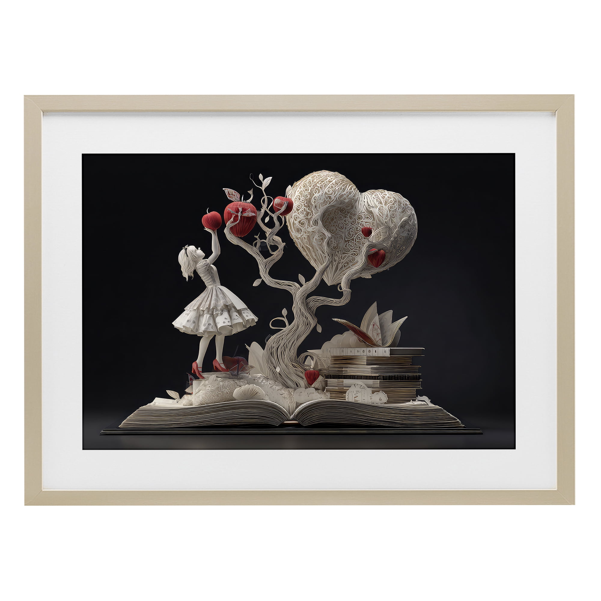 Stupell Industries Paper Sculpture Style Fairytale Birch Framed Print Under Glass, design by The Wands Want