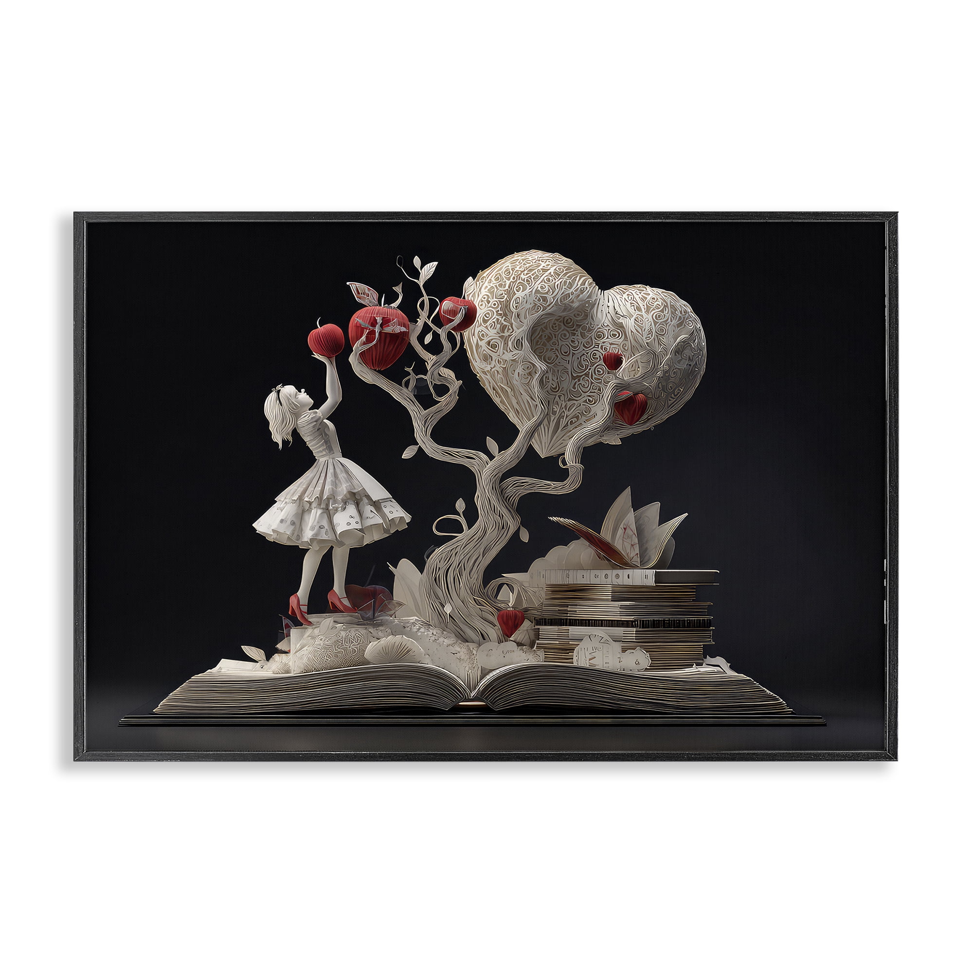 Stupell Industries Paper Sculpture Style Fairytale Black Framed Giclee Art, design by The Wands Want