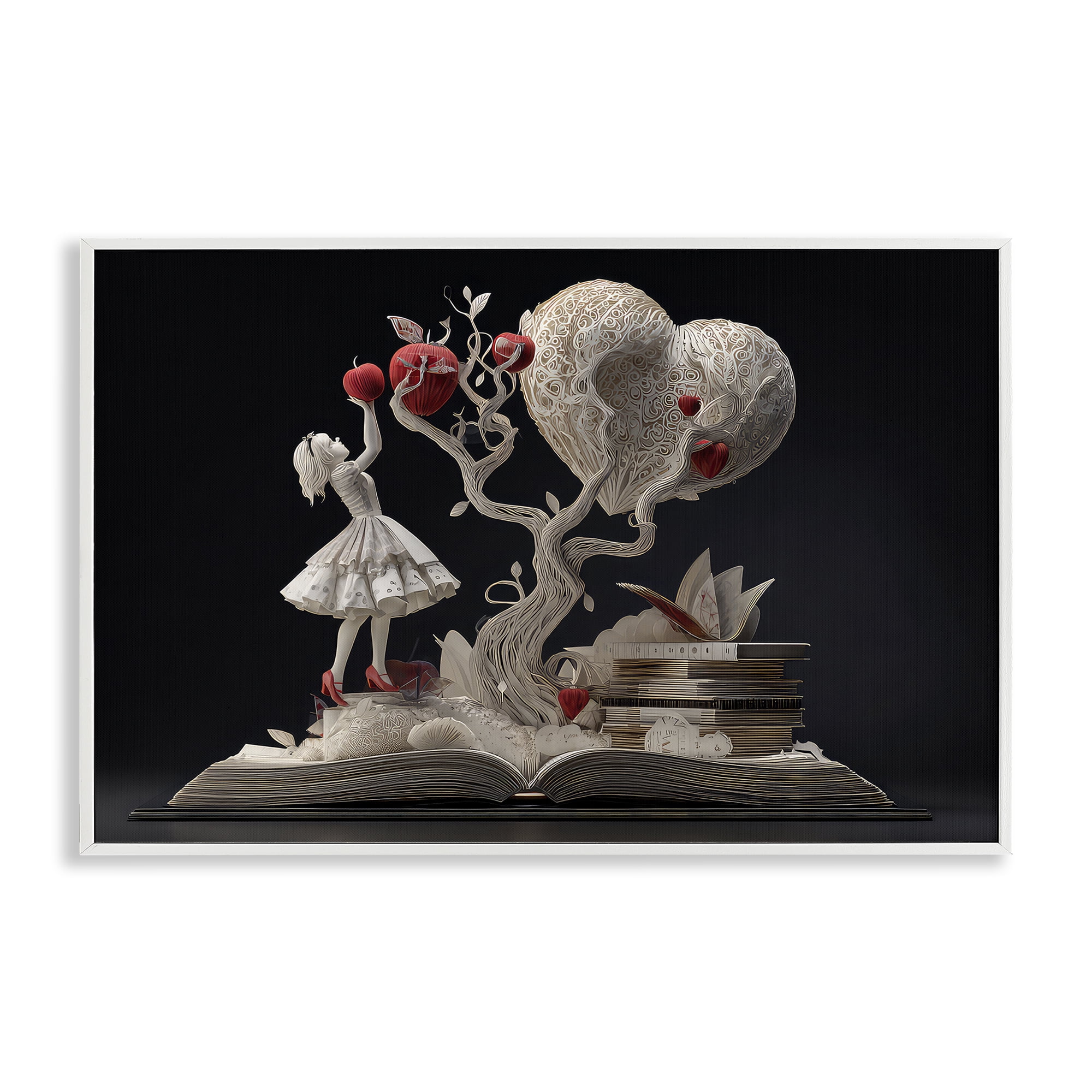Stupell Industries Paper Sculpture Style Fairytale White Framed Giclee Art, design by The Wands Want